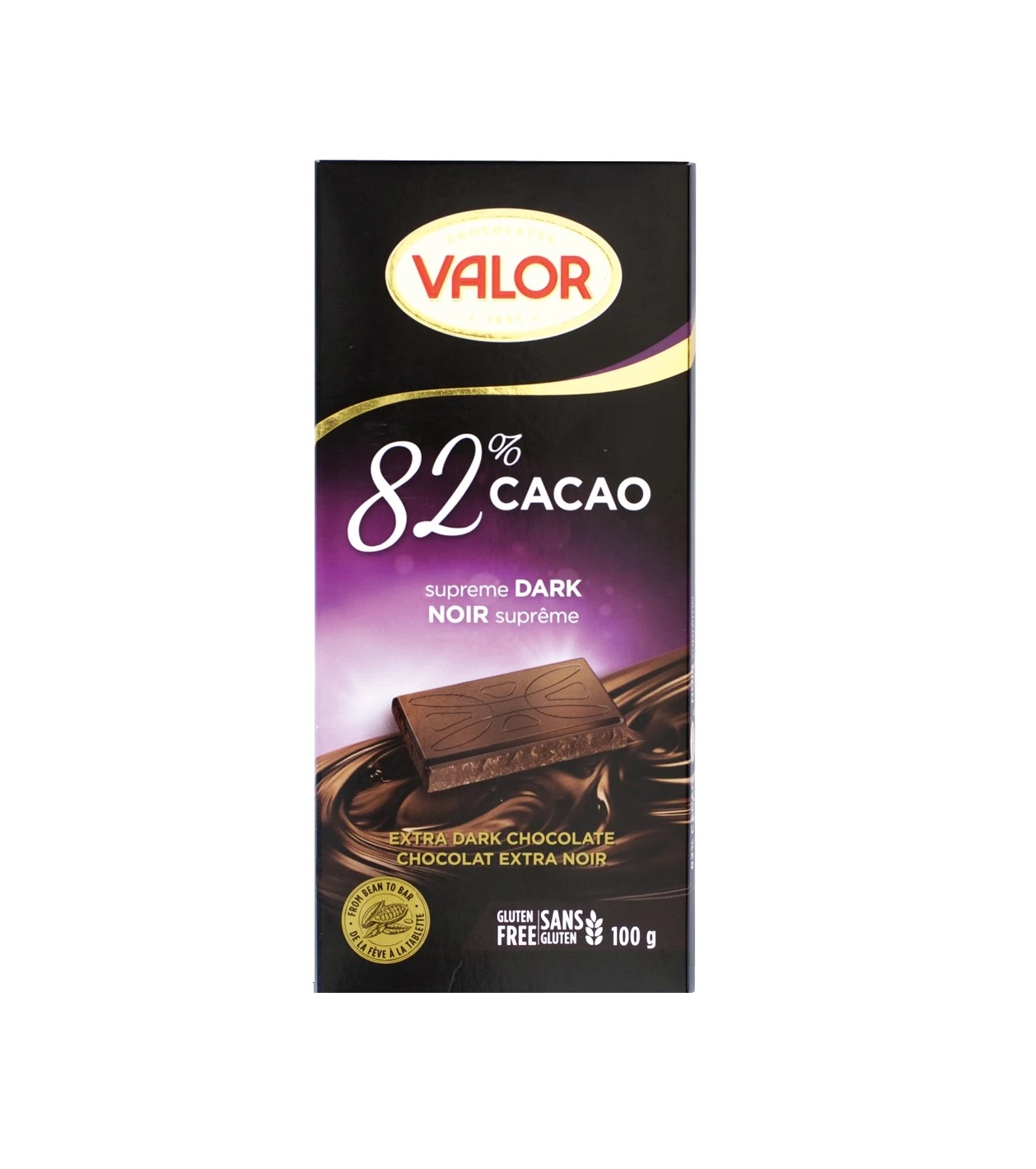 CHOCOLAT VALOR SANS LACTOSE 100G 